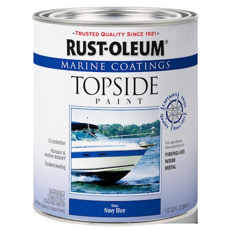 Marine Coatings Topside Paint, Gloss, Navy Blue, 1 Quart