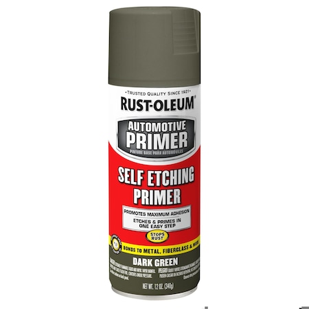 Automotive Self-Etching Primer, Dark Green, 12 Oz