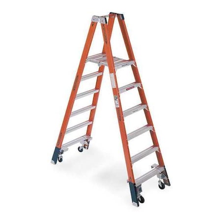 8 ft Fiberglass Twin Platform Stepladder, 300 lb Capacity