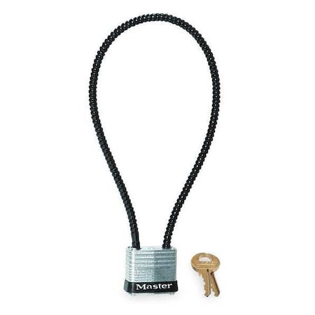 Padlock, Keyed Different, Flexible Shackle, Square Steel Body, Steel Shackle