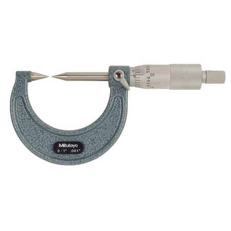 Point Micrometer,0 to 1",30 Deg Steel