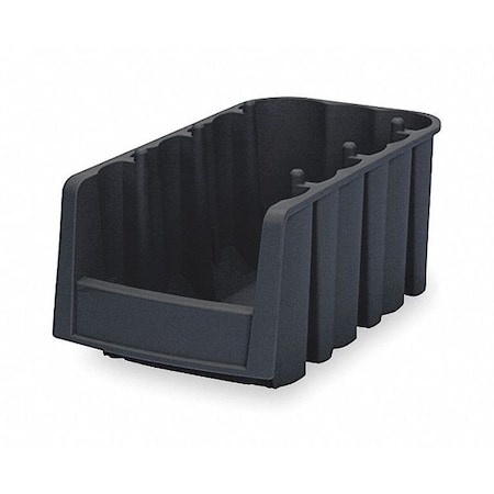 Hang & Stack Storage Bin, Plastic, Black, 5 in H, 6 5/8 in W, 11 7/8 in L