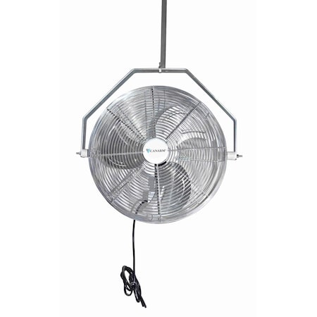 Industrial Fan, Ceiling Mount, 24 in Blade Dia, 120V, 7,951 cfm, Non-Oscillating