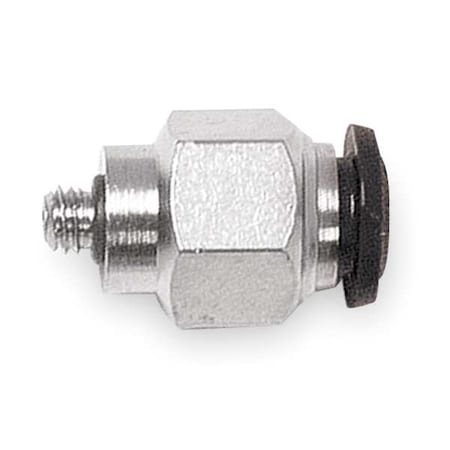 Push-Fit Adapter Fitting, Push-to-Connect x BSPP, 5mm Tube OD, 5 mm Pipe Size, Metal, 5 PK