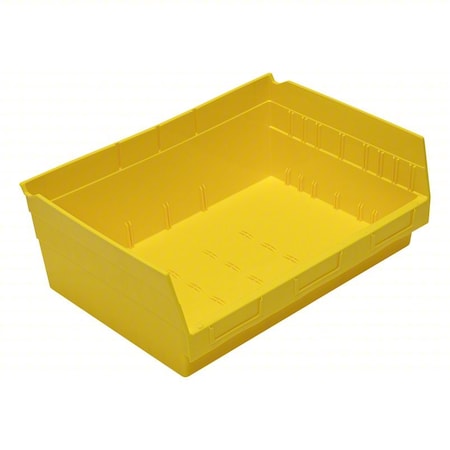 Economy nesting shelf bin, Plastic, Yellow, 6 in H, 16 1/2 in W, 11 5/8 in L