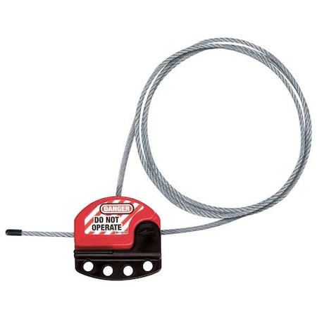 Adjstble Cble Lckout,15 ft. L,4 Lcks Max
