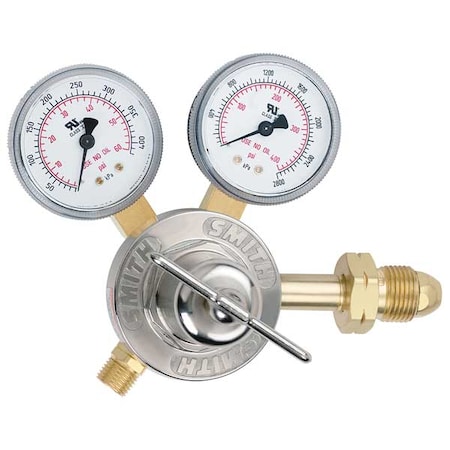 Gas Regulator, Propane, Propylene, Single Stage, 0.825"-14 Inlet, 9/16"-18 Outlet, 50 psi