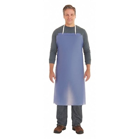 Bib Apron, Vinyl, Blue, 47 in, Universal