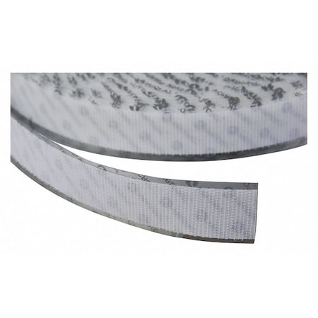 Reclosable Fastener, Acrylic Adhesive, 75 ft, 1-1/2 in W, White