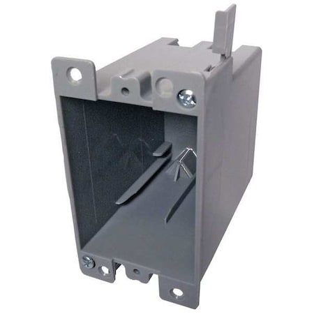 Electrical Box, 21 cu in, Switch Box Type, 1 Gang, PVC, Rectangular Shape