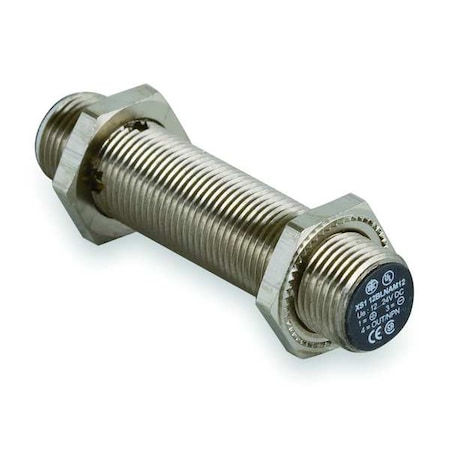 Cylindrical, Inductive Proximity Sensor, 12 mm Dia., Brass, M12, 3 Wires, Shielded