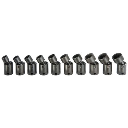 3/8" Drive Impact Socket Set, Metric, 10pcs