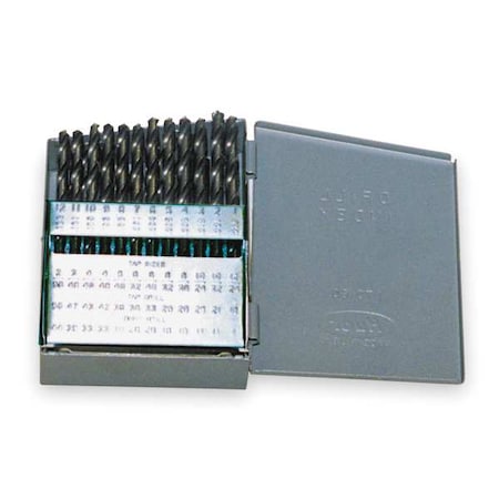 60PC 118 Deg General Purpose Jobber Lengh Drill Set Chicago-Latrobe 150 Steam Oxide HSS No 1-No 60