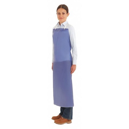 Bib Apron, Vinyl, Blue, 54 in, Universal