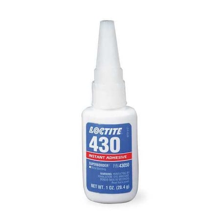 Instant Adhesive, 430 Series, Clear, 1 oz, Bottle