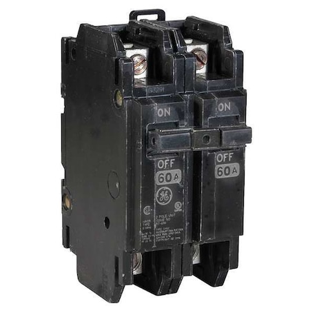 Miniature Circuit Breaker, THQC Series, 60A, 2 Pole, 120/240V AC, 10kA at 120/240V AC