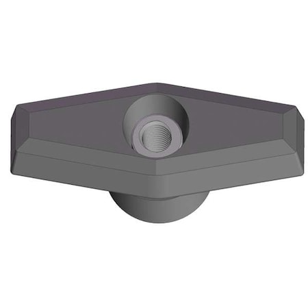 T Knob, 3/8-16 Thread Size, 1"L, Thru, Locking Tap, Steel
