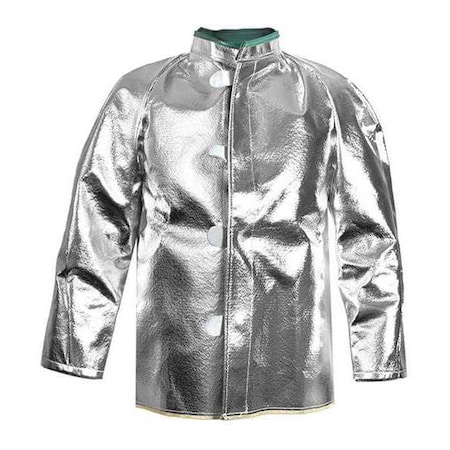 Aluminized Coat, 2XL, 19 oz Carbon Kevlar(R), Snaps Closure