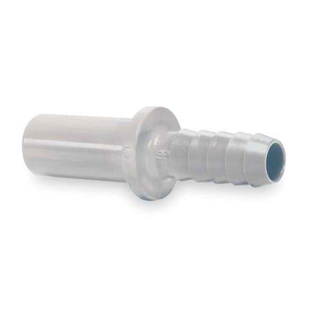 Barbed Fitting Adapter, Polypropylene, White, 10 PK