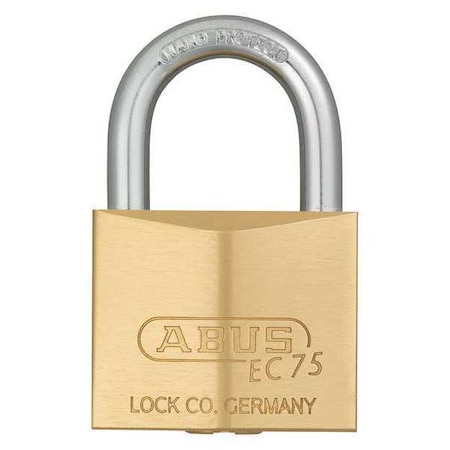 Padlock, Keyed Alike, Standard Shackle, Square Brass Body, Steel Shackle, 27/32 in W