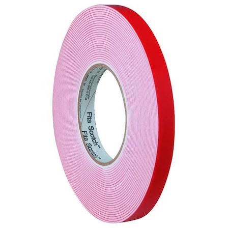 Double-Sided Foam Tape, 3/4 in W, 15 yd L, 1/16 in, Acrylic Foam, Double-Sided