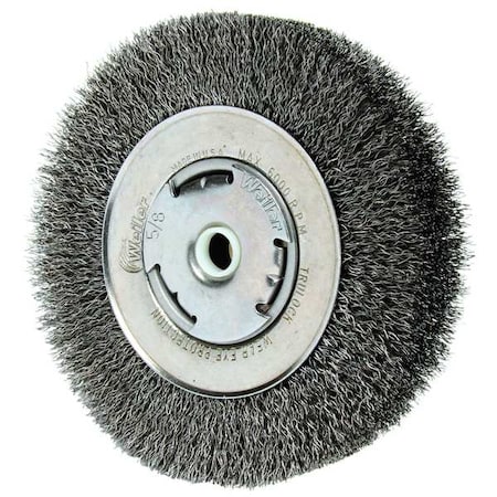 Crimped Wire Wheel Wire Brush, Arbor, 6"