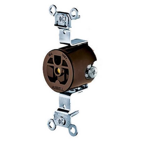 Straight Blade Receptacle, 5-15R, 15 A, 125V AC, 2 Pole, 3 Wire, Flush Mount, Grounded
