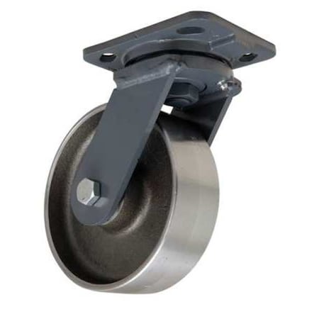 Plate Caster,Swivel,Forged Steel,6 in,2000 lb,B