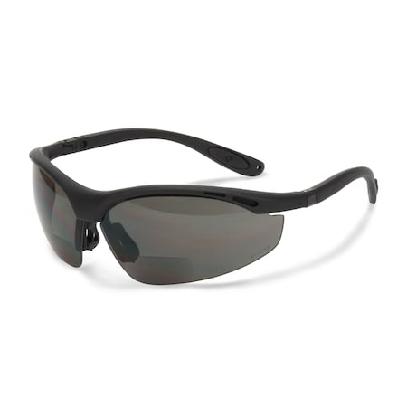 Cheaters(R) Bi-Focal, Reader Safety Glasses, Anti-Scratch, Gray Lens, Half-Frame, Wraparound