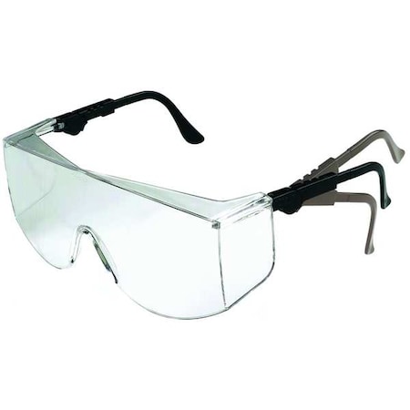 Safety Glasses, Quest OTG (Over-the-Glass), Adjustable Black Temples, Anti-Scratch, Clear Lens