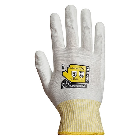 Cut-Resistant Gloves, Cut Level A2 ,Dipped ,Polyurethane ,Smooth ,6 1 PR