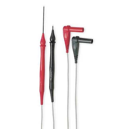 Retractable Probe Assembly, CAT II 600V, 4 ft., Silicone, Black, Red