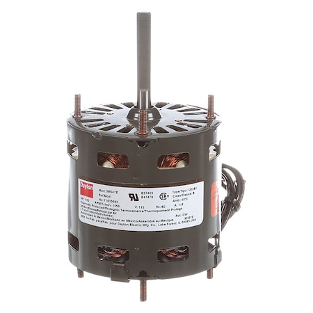 HVAC Motor,Open Air-Over, 1/20 HP, 1,550 Nameplate RPM, 1 Speed, 115V AC, Stud Mount, CWSE