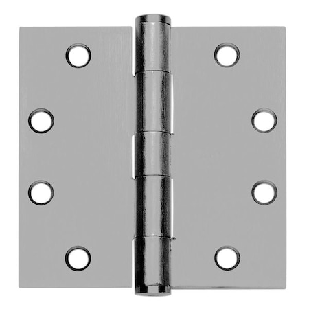 Door and Butt Hinge, Steel, Full Mortise Mounting, 2 in Leaf W x 4 1/2 in Leaf H, Satin Chrome