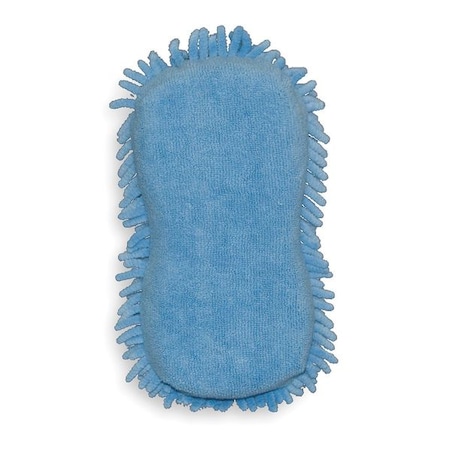 Microfiber And Chenille Sponge 5-1/2" x 10-1/2", Blue