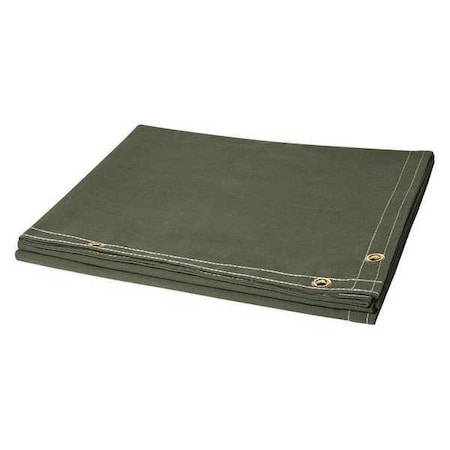 Welding Curtain, Cotton Duck, 6 ft. W., 4 ft. H., 12 oz/sq yd, 350 Degrees F Withstand Temp., Olive