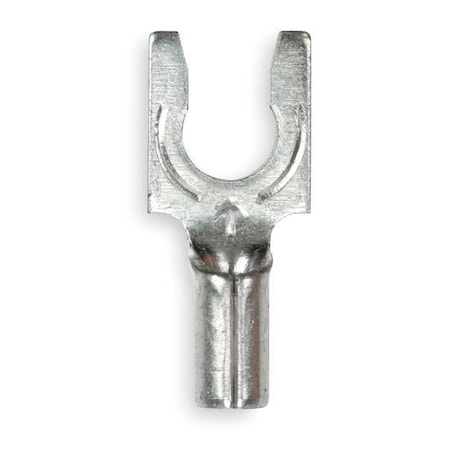 Fork Terminal, #8 Stud Size, 18 AWG, 600 V, Bare Insulated, Bare, Crimp Termination Only, 100 PK