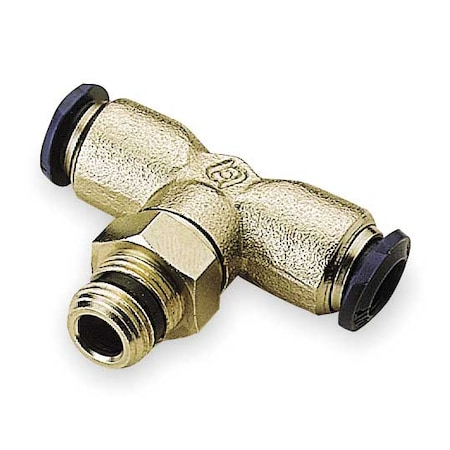 Push-Fit Tee Fitting, Push-to-Connect x Push-to-Connect x MNPT, 1/8 in Tube OD, 1/8 in Pipe Size