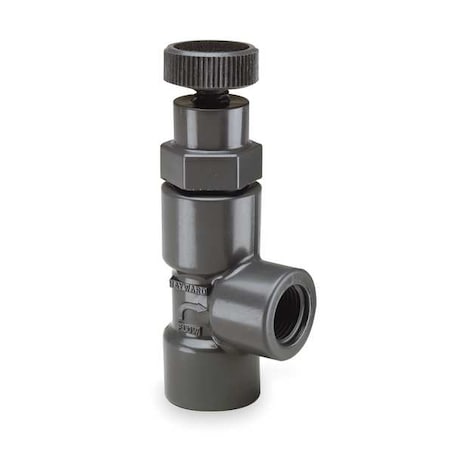 Globe Valve, Angle, 1/4", PVC/FPM, Threaded