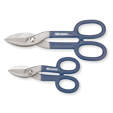 Tinners Snip Set, Straight, 7 in, 10 in, Steel