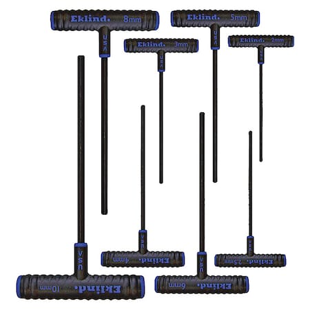 8 Piece Metric T-Shape Hex Key Set, 64908