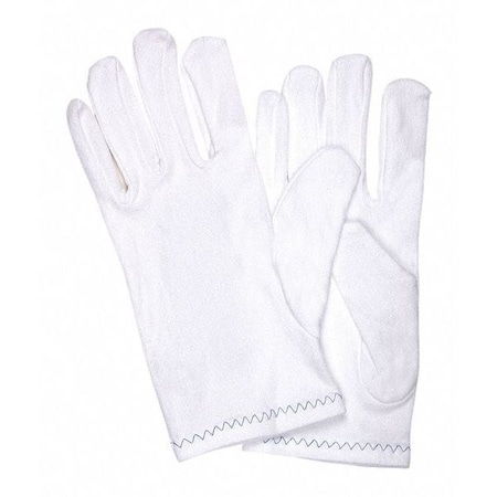 Reversible Inspection Gloves, Nylon, 8.5 in Length, Medium, White, Size XS ,12 PK