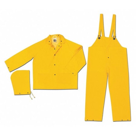 Industry Grade Pvc Poly Suit 3 Pc Ye,5XL, PVC/Polyester, Yellow, 5XL