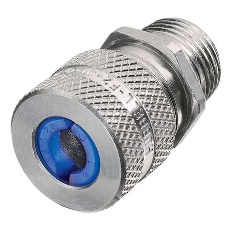 Liquid Tight Connector,1/2 in.,Blue