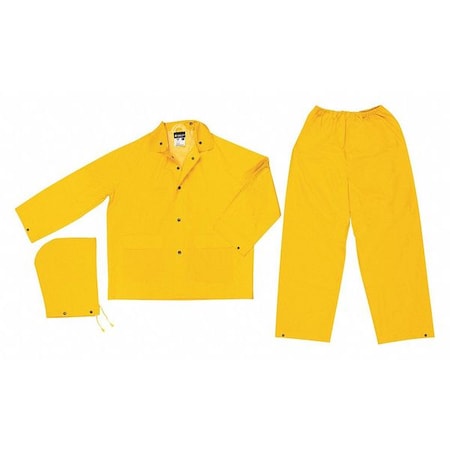 Classic .35Mm Pvc Poly Suit 3 Pc El,4XL, PVC/Polyester, Yellow, 4Xl