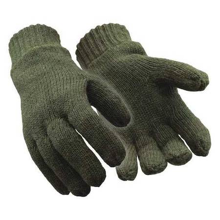 Cold Protection Gloves, Ragg Wool Palm, 40g Thinsulate/Tricot Lining, Green, L ( 9 )