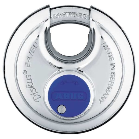 Padlock, Master Keyed, Partially Hidden Shackle, Disc Stainless Steel Body, Stainless Steel Shackle