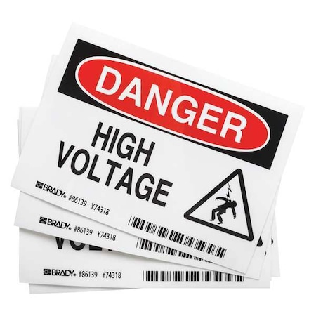 Equipment Label,5 In. W,PK5, 86139