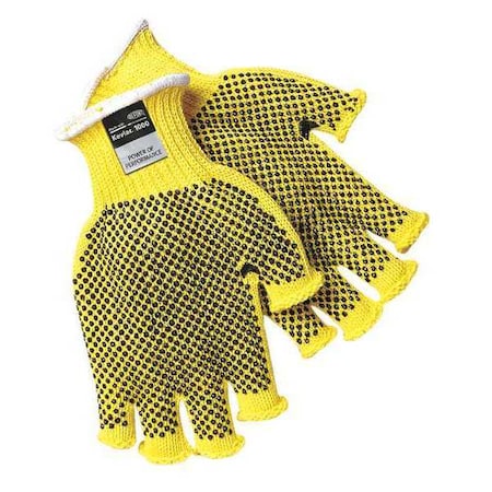 Cut-Resistant Fingerless Coated Gloves, Cut Level A3 ,PVC ,Dotted ,L 1 PR