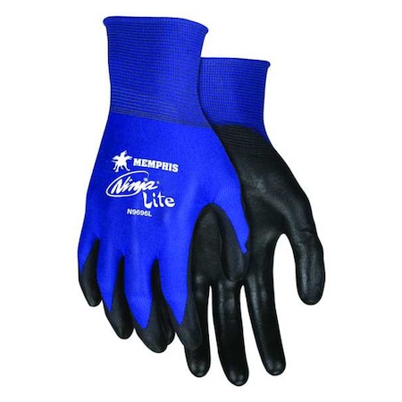 Coated Gloves, Polyurethane, Smooth, Palm, 3 Abrasion Level, Blue, XS (6) 1 PR